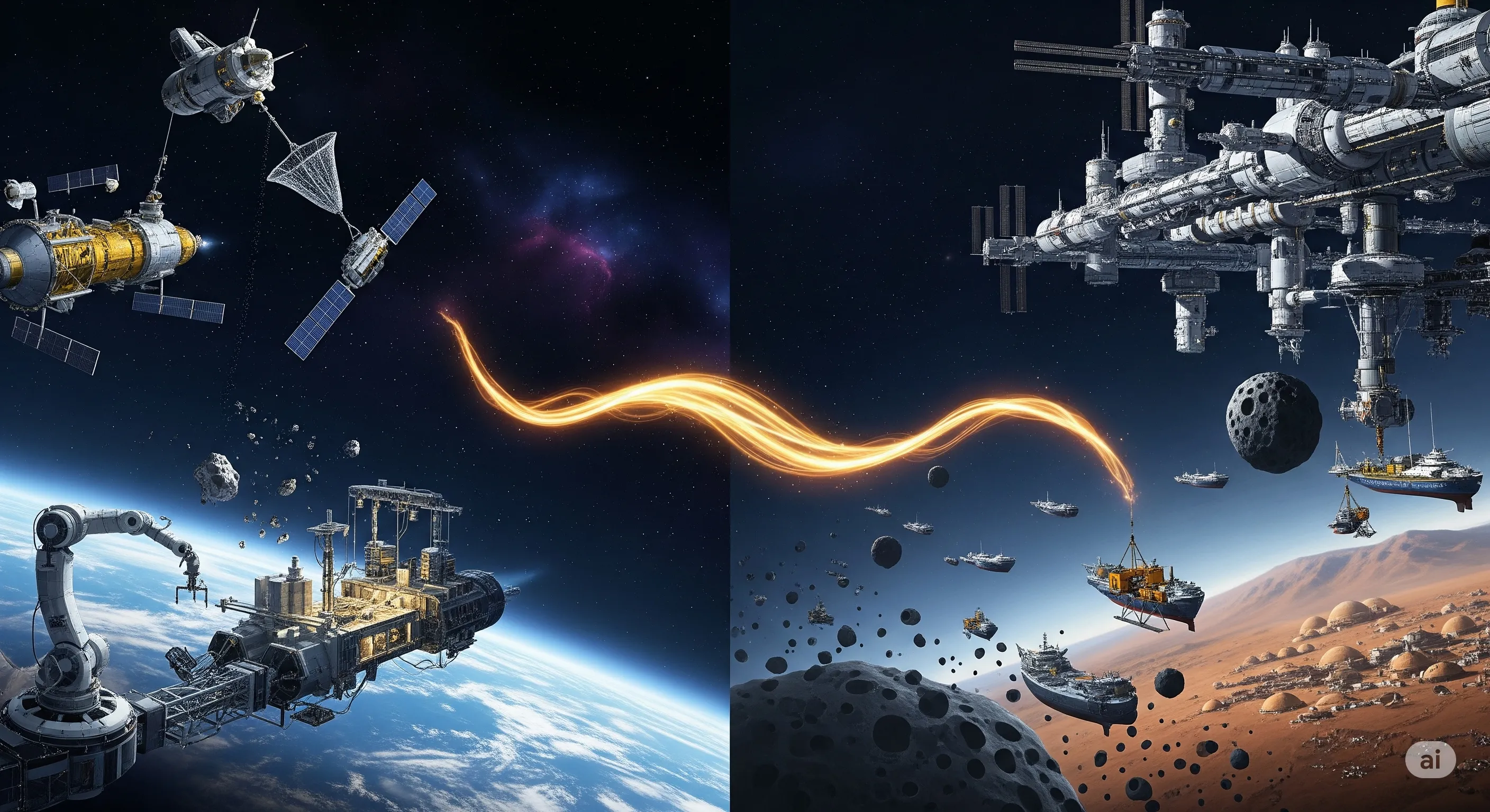 Orbital scene representing the SDI mission areas