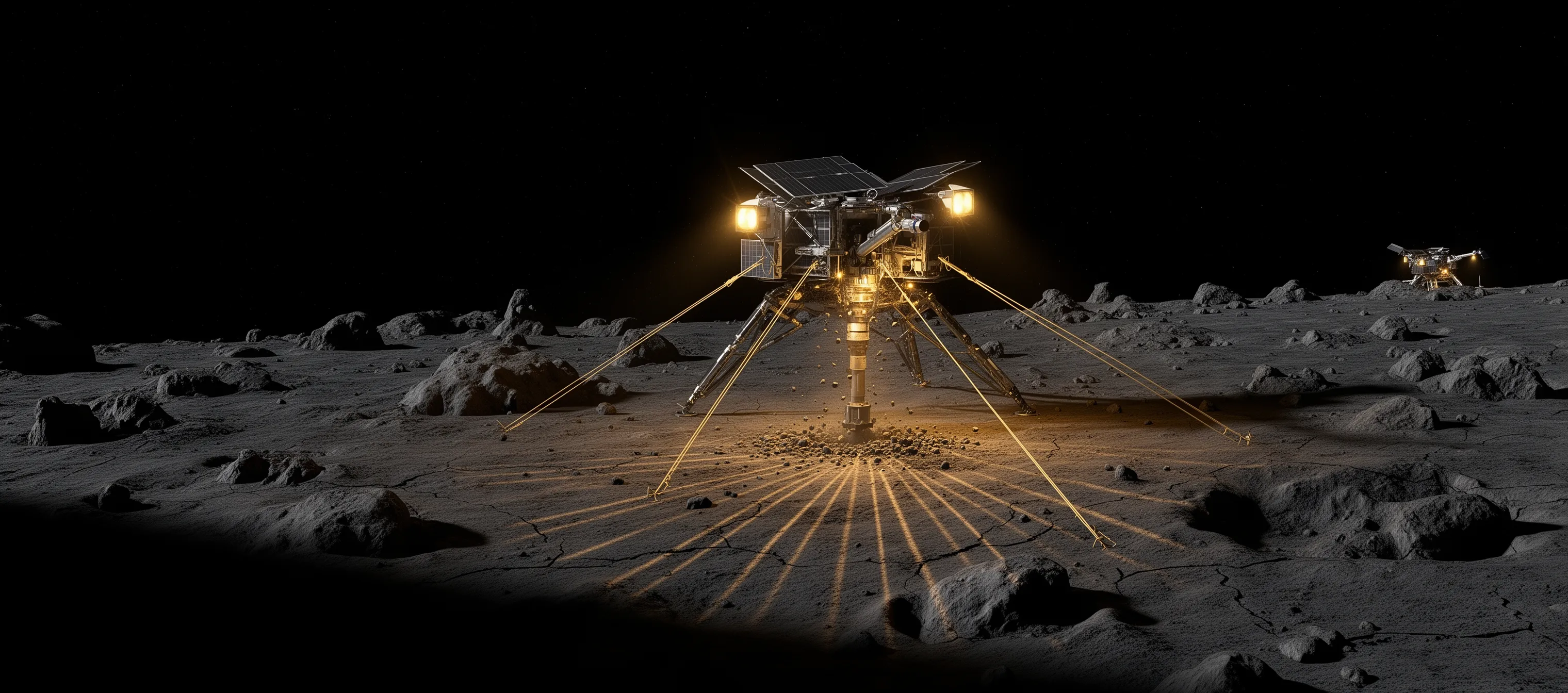Autonomous mining spacecraft operating at the surface of a near-Earth asteroid