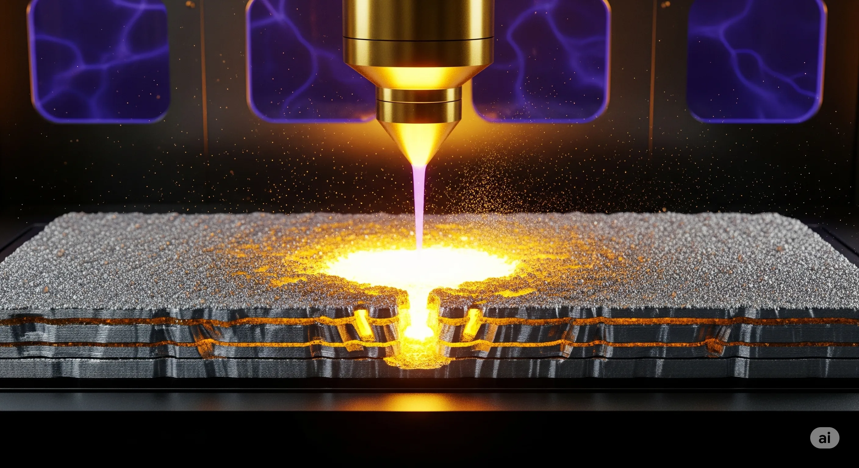 Laser powder bed fusion printing a metal part